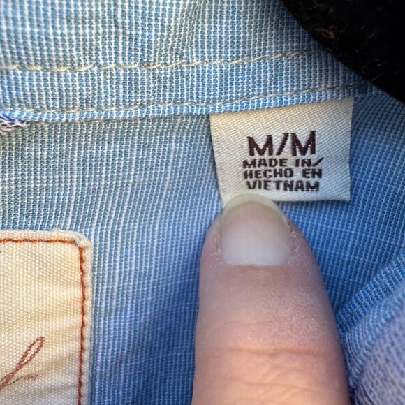 Weatherproof Vintage Mens Blue Plaid Button Collar Short Sleeve Casual Shirt M - Picture 11 of 11